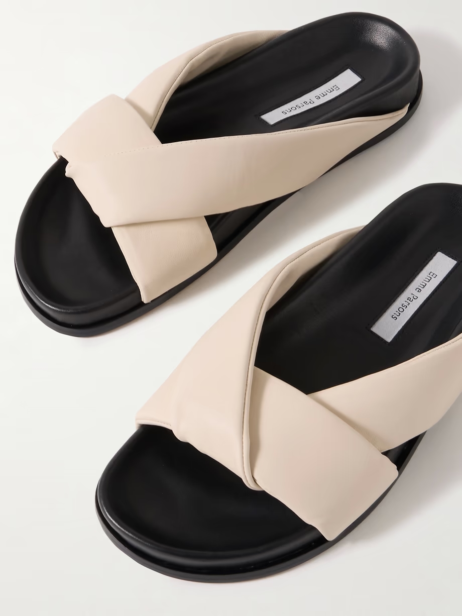 Leather slides Leather slides