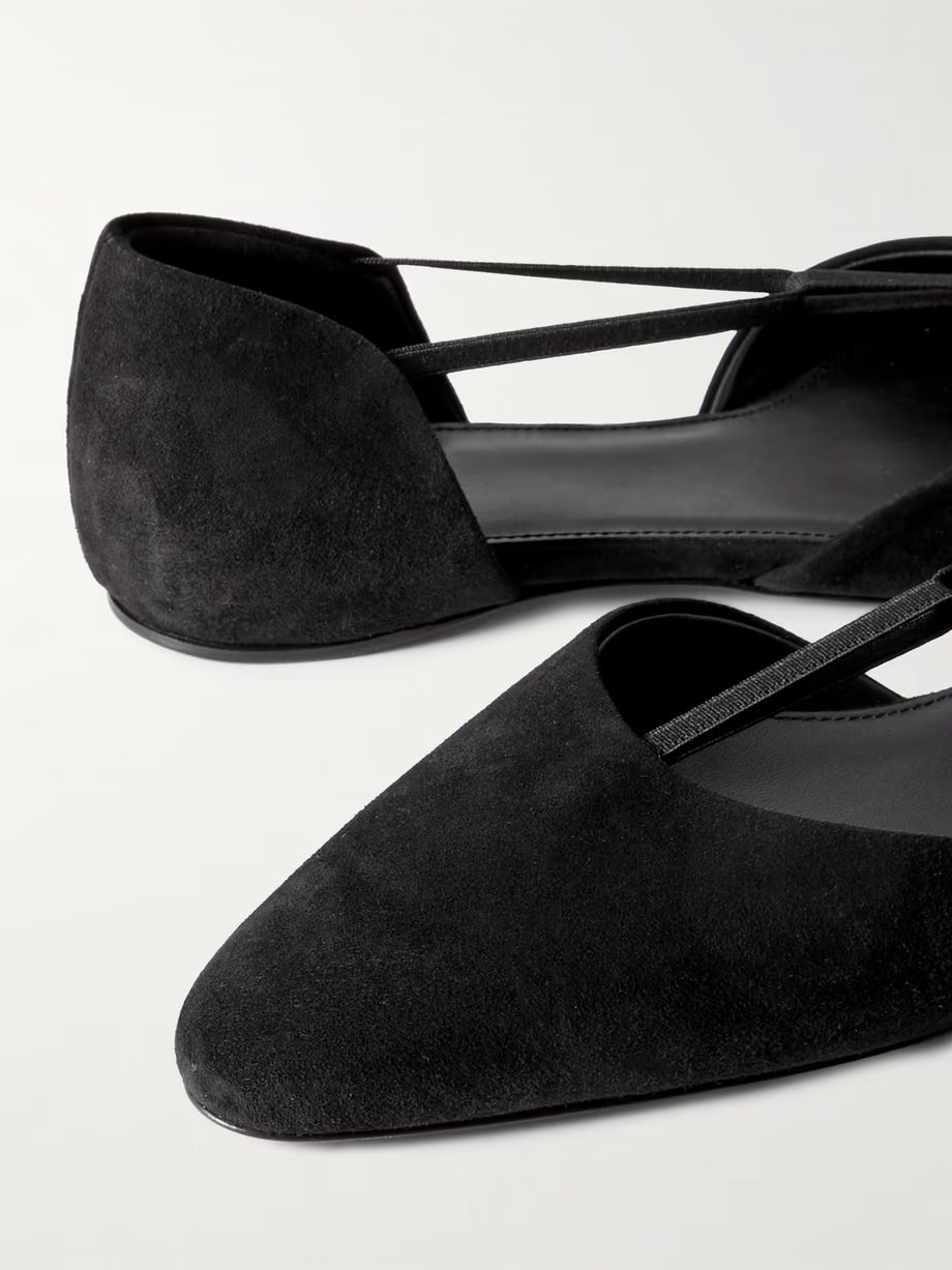 + NET SUSTAIN The T-strap suede point-toe flats + NET SUSTAIN The T-strap suede point-toe flats