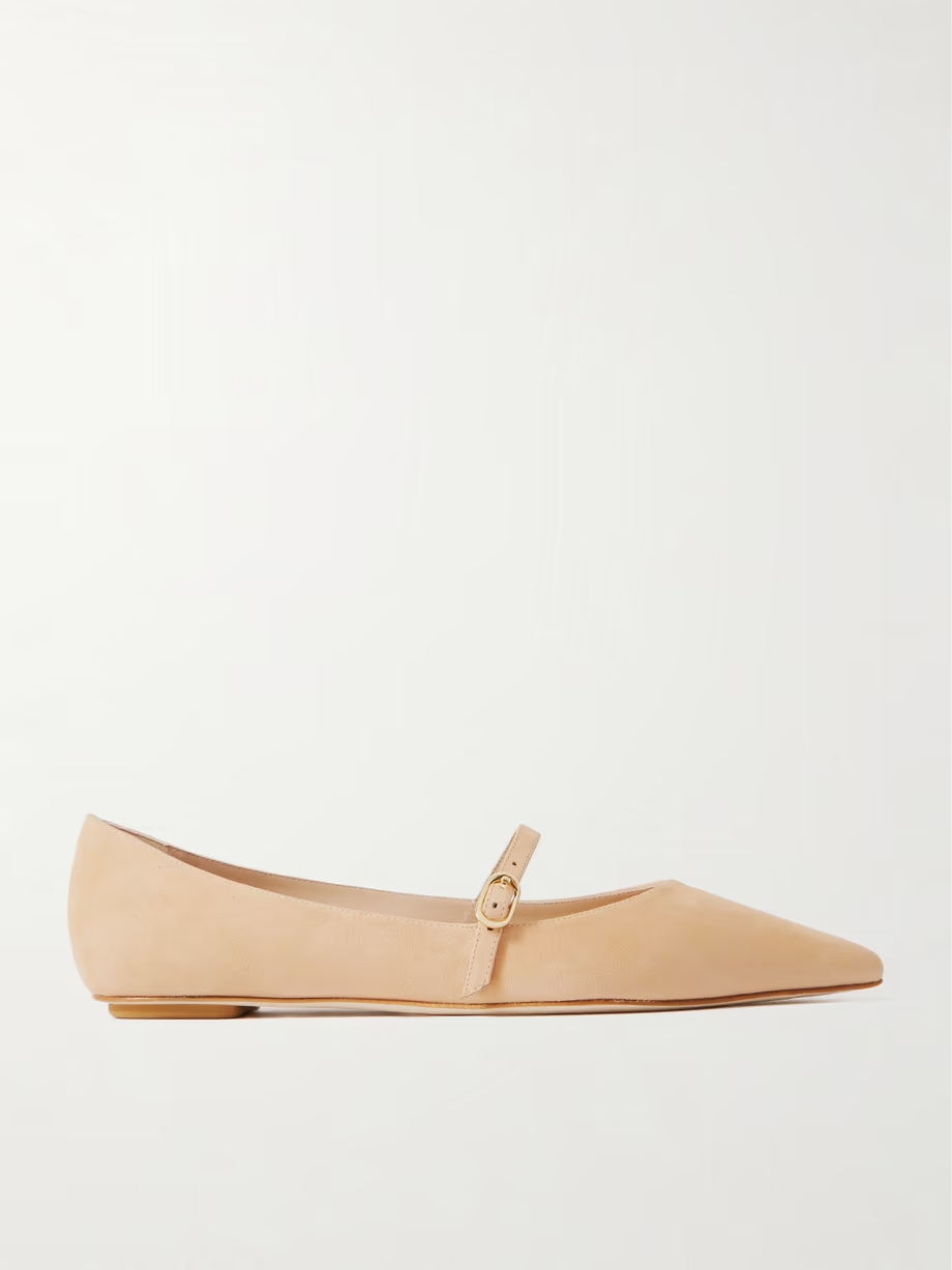 Emilia suede Mary Jane point-toe flats Emilia suede Mary Jane point-toe flats