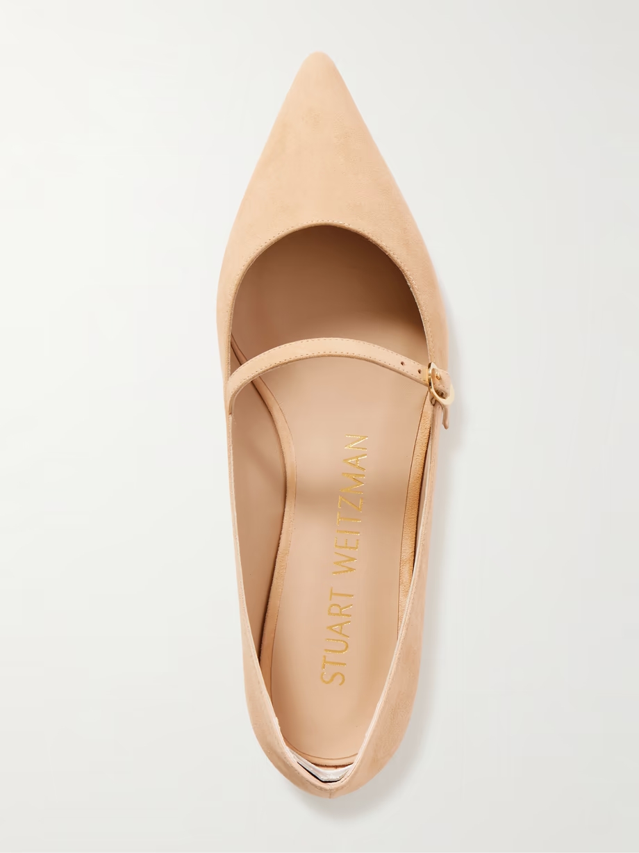 Emilia suede Mary Jane point-toe flats Emilia suede Mary Jane point-toe flats