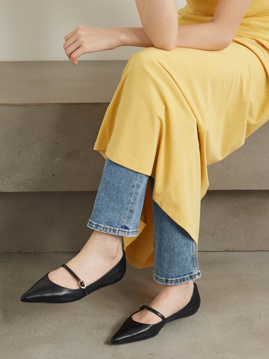 Emilia leather Mary Jane point-toe flats Emilia leather Mary Jane point-toe flats