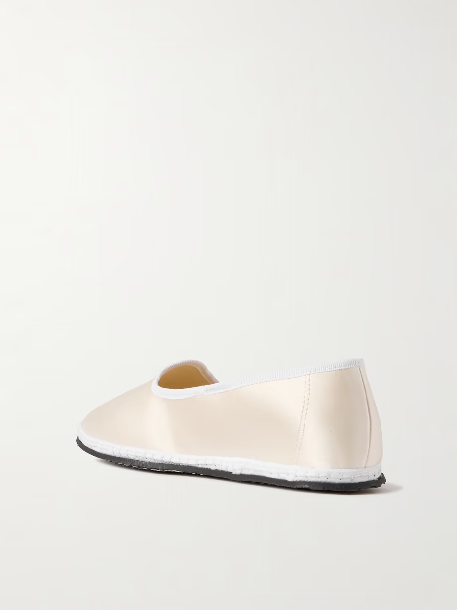 Grosgrain-trimmed satin ballet flats Grosgrain-trimmed satin ballet flats