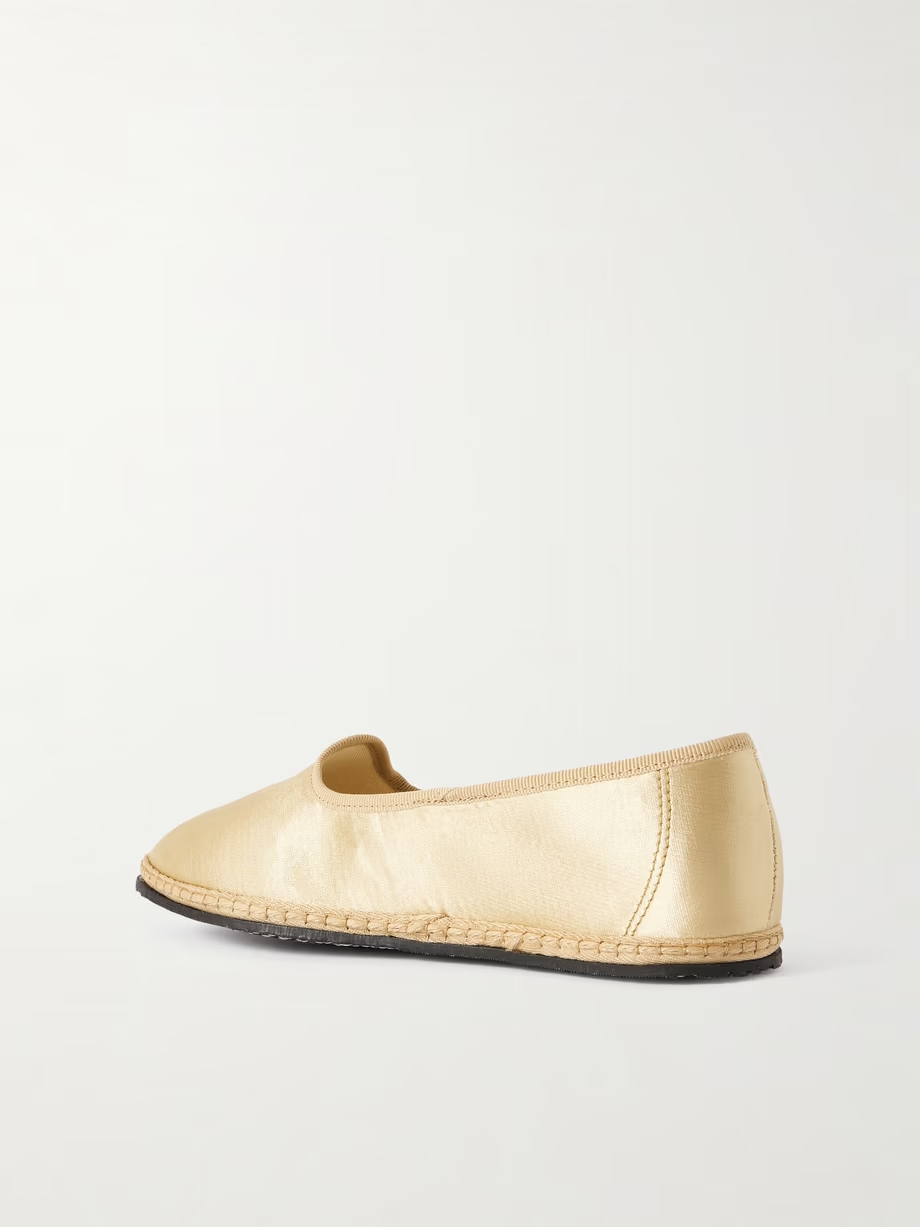 Grosgrain-trimmed satin ballet flats Grosgrain-trimmed satin ballet flats
