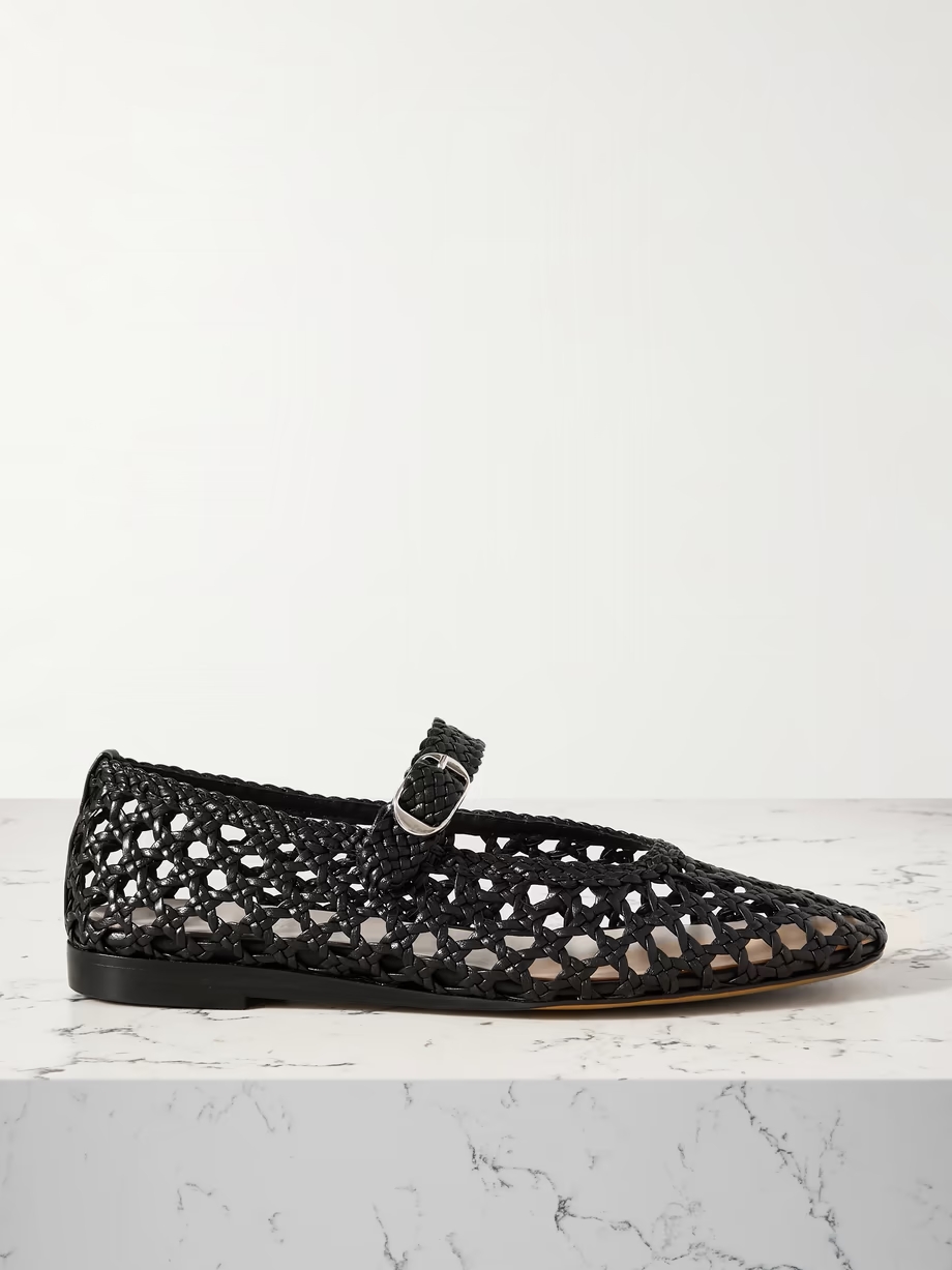 Woven leather Mary Jane ballet flats Woven leather Mary Jane ballet flats