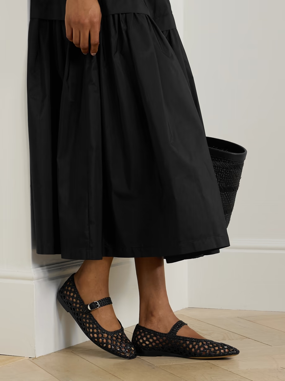 Woven leather Mary Jane ballet flats Woven leather Mary Jane ballet flats