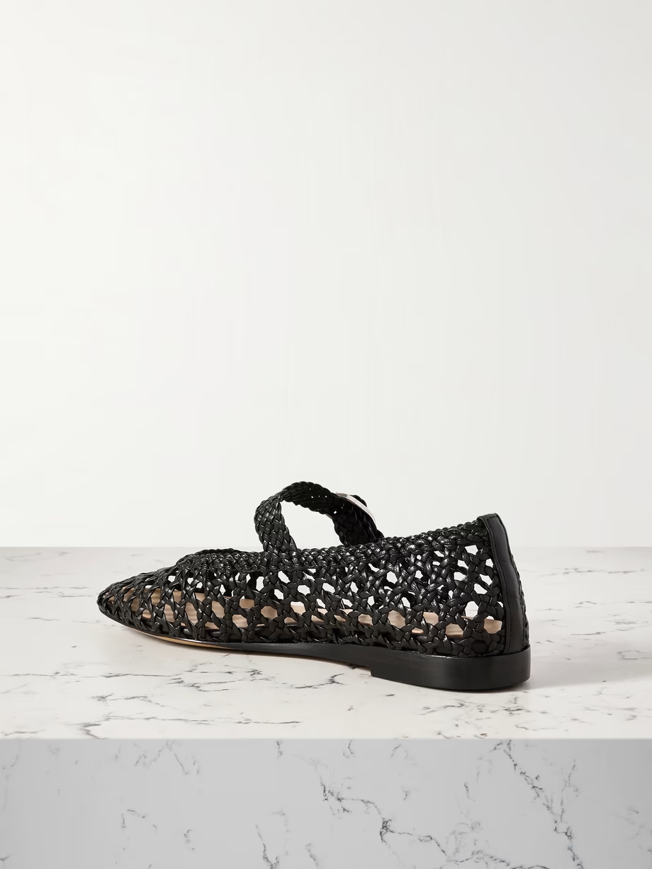 Woven leather Mary Jane ballet flats Woven leather Mary Jane ballet flats