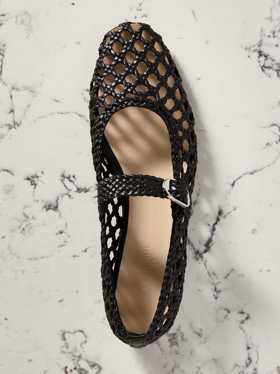 Woven leather Mary Jane ballet flats Woven leather Mary Jane ballet flats