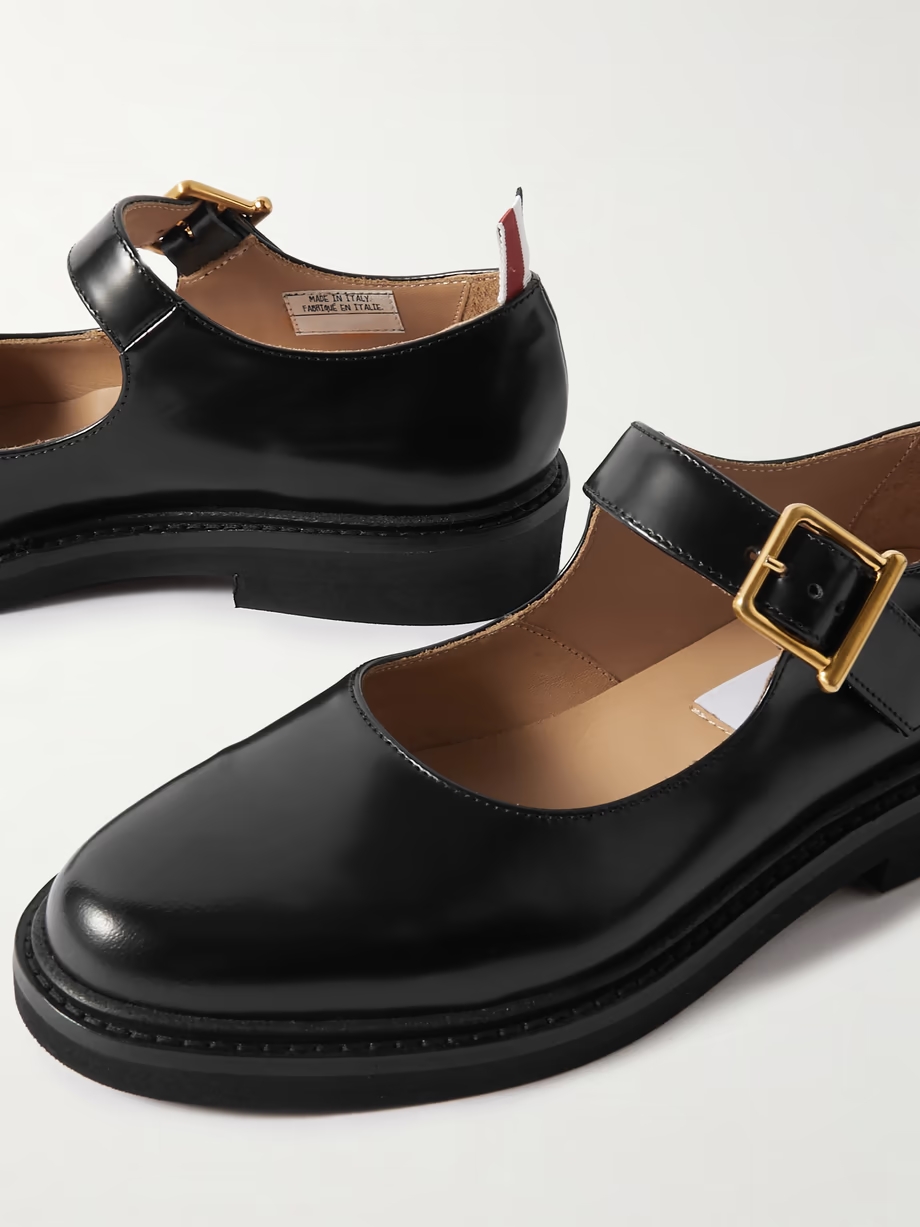 Glossed-leather Mary Jane ballet flats Glossed-leather Mary Jane ballet flats