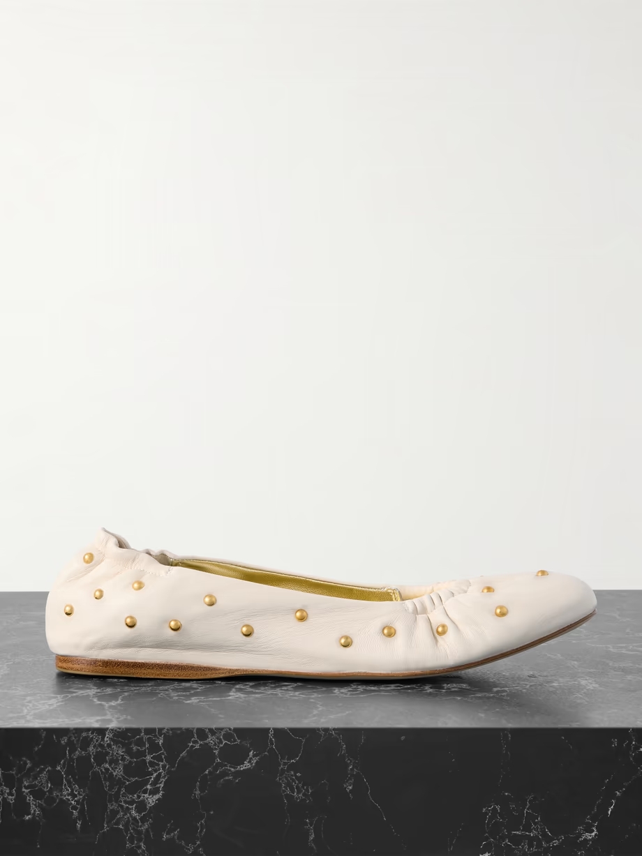 Eia studded ruched leather ballet flats Eia studded ruched leather ballet flats
