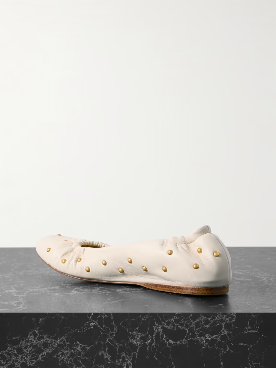 Eia studded ruched leather ballet flats Eia studded ruched leather ballet flats