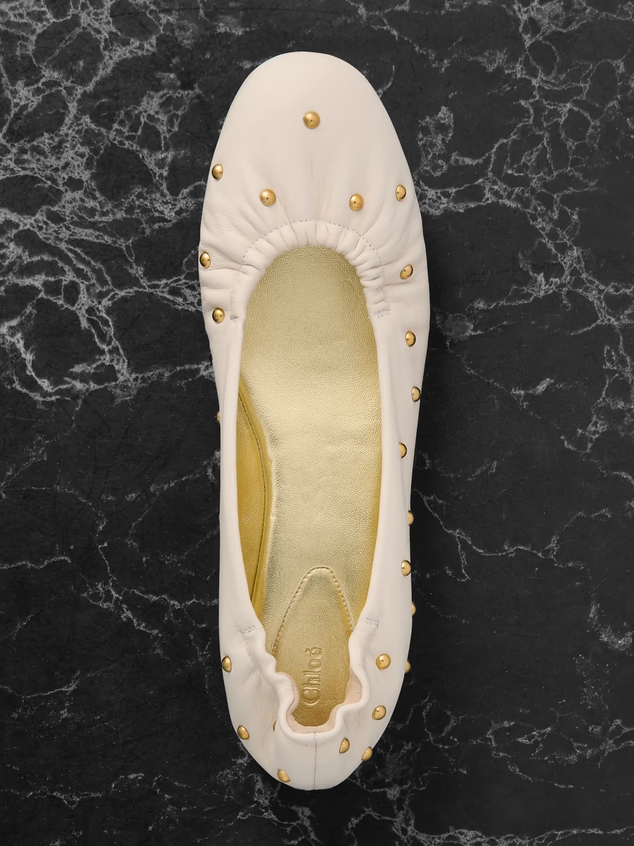 Eia studded ruched leather ballet flats Eia studded ruched leather ballet flats