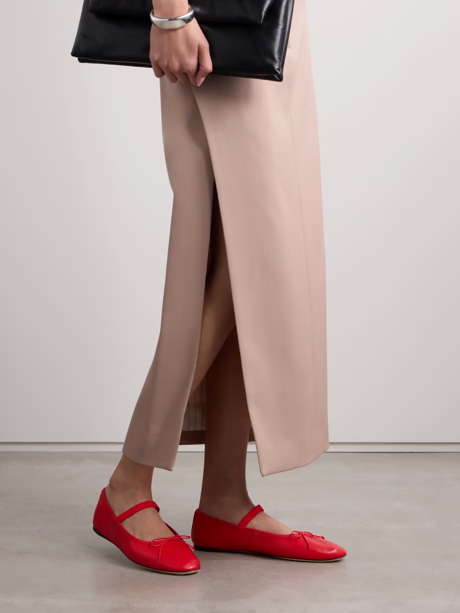 Leonie bow-embellished leather flats Leonie bow-embellished leather flats