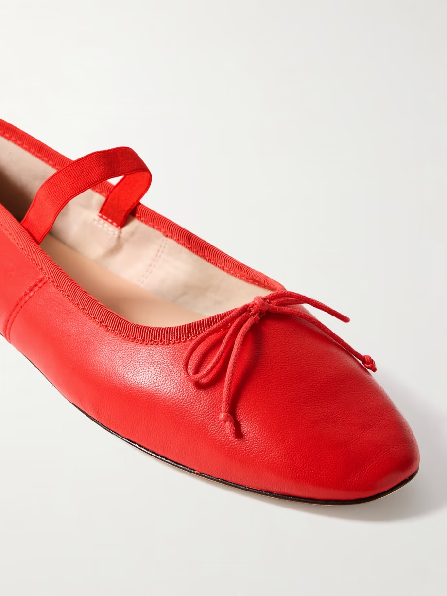 Leonie bow-embellished leather flats Leonie bow-embellished leather flats