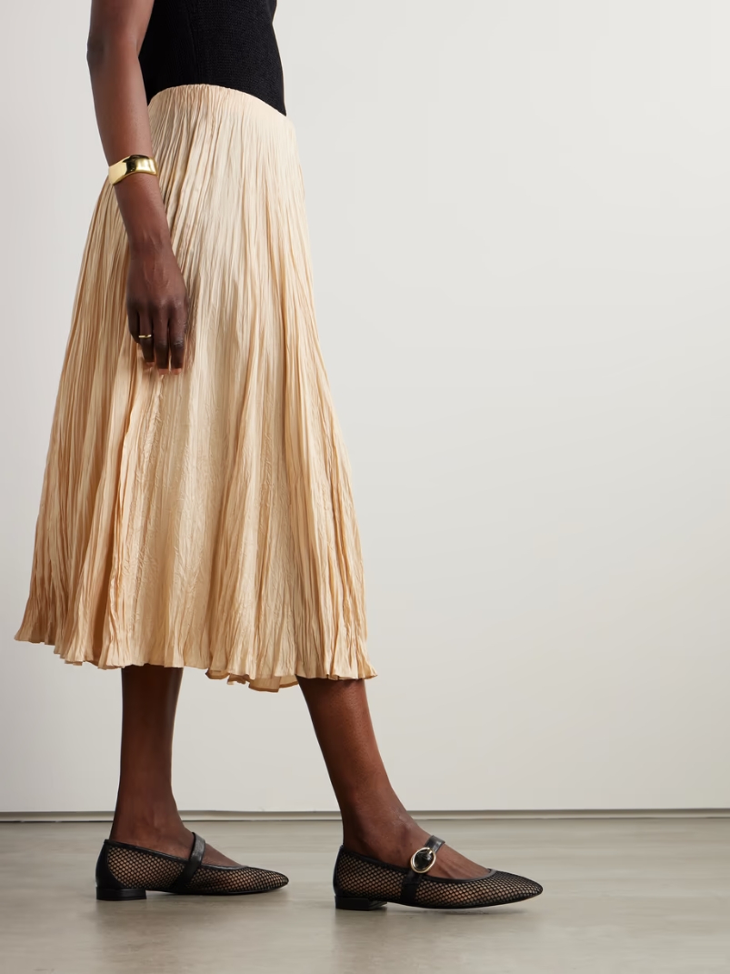 Arabella buckled leather-trimmed mesh Mary Jane flats Arabella buckled leather-trimmed mesh Mary Jane flats