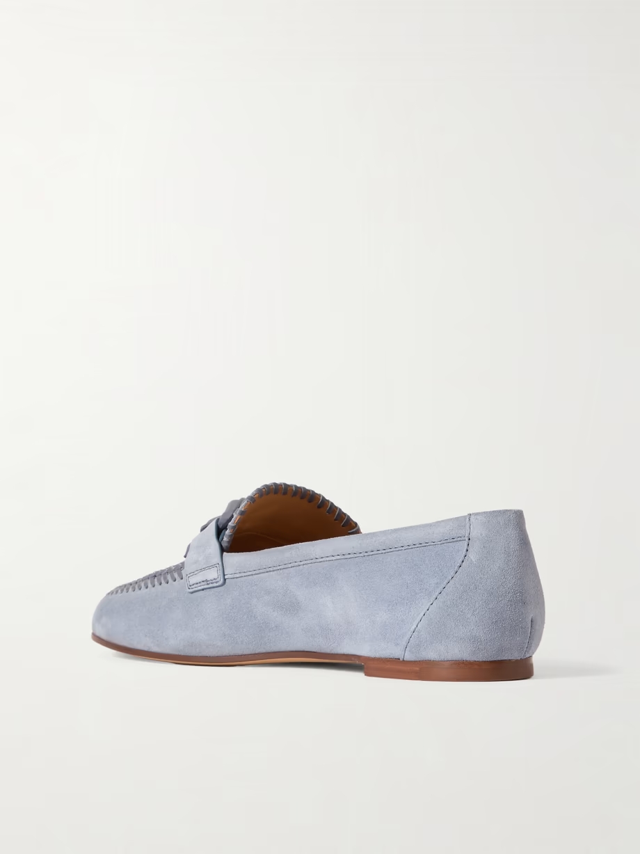 Leather-trimmed suede loafers Leather-trimmed suede loafers