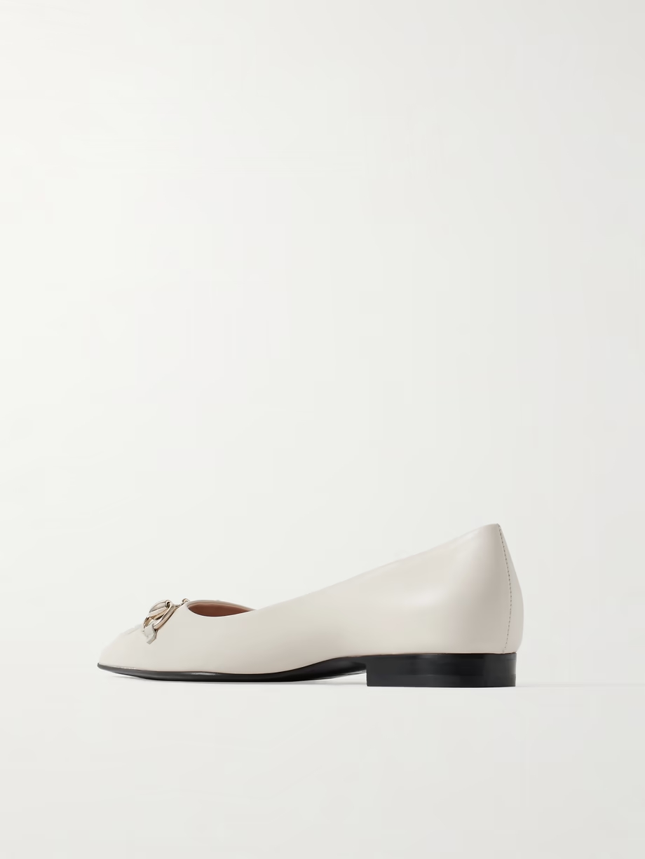 Erin horsebit-detailed leather point-toe flats Erin horsebit-detailed leather point-toe flats