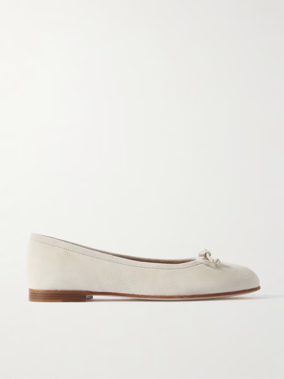 Veralli bow-detailed suede ballet flats Veralli bow-detailed suede ballet flats