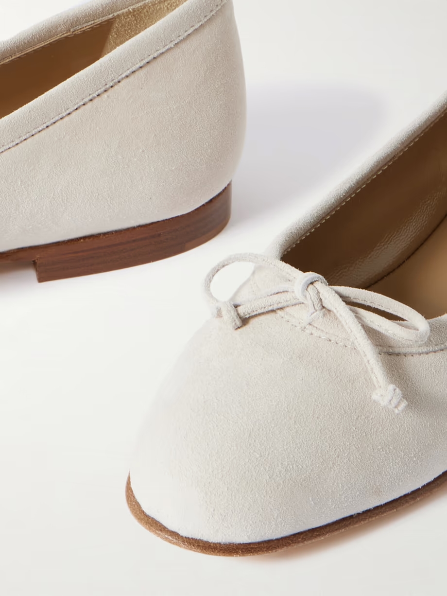 Veralli bow-detailed suede ballet flats Veralli bow-detailed suede ballet flats