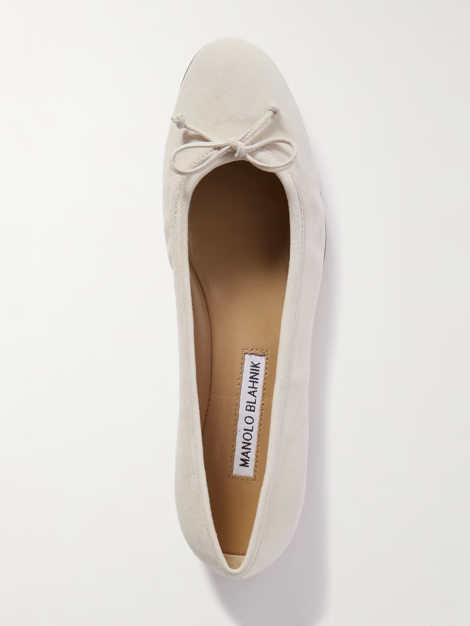 Veralli bow-detailed suede ballet flats Veralli bow-detailed suede ballet flats