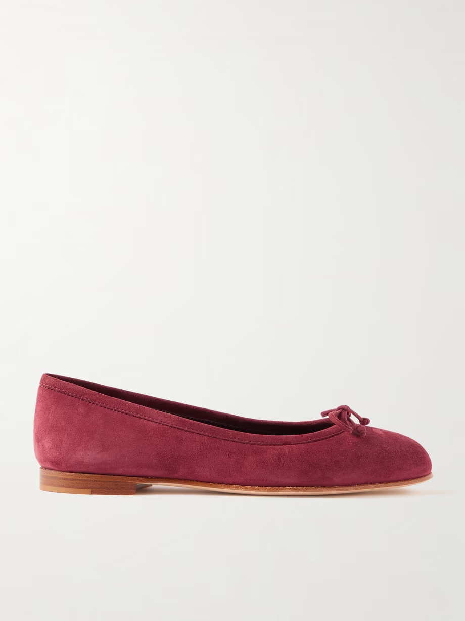 Veralli bow-detailed suede ballet flats Veralli bow-detailed suede ballet flats