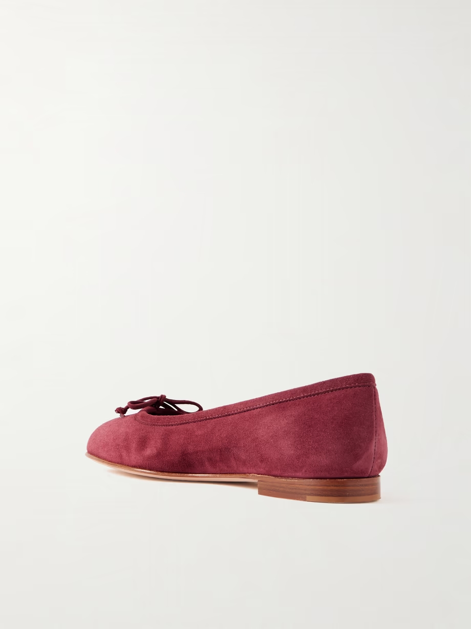 Veralli bow-detailed suede ballet flats Veralli bow-detailed suede ballet flats