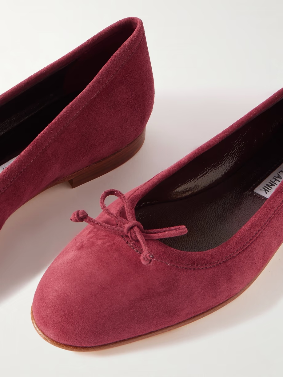 Veralli bow-detailed suede ballet flats Veralli bow-detailed suede ballet flats