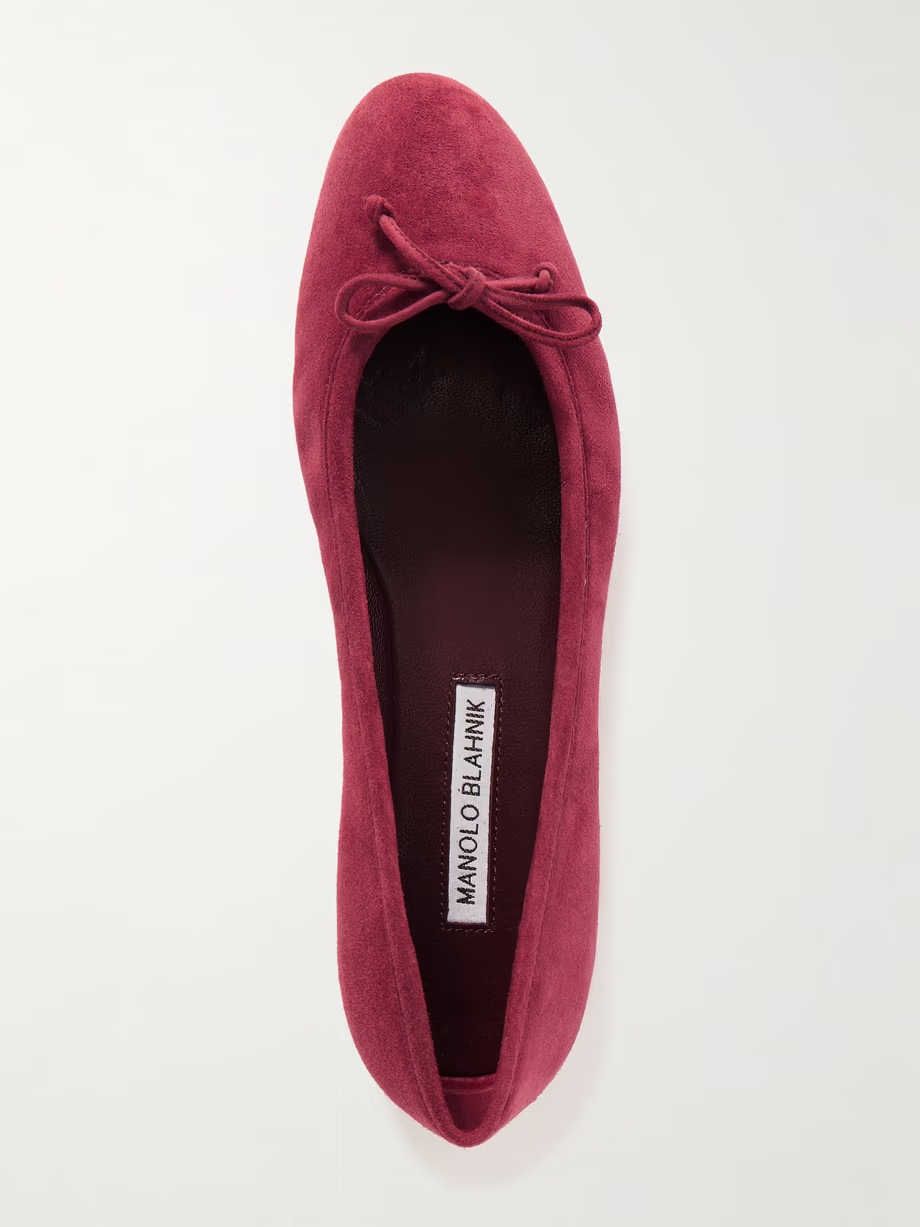 Veralli bow-detailed suede ballet flats Veralli bow-detailed suede ballet flats