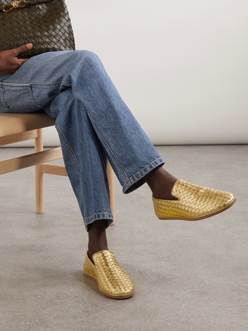 Sunday intrecciato metallic leather loafers Sunday intrecciato metallic leather loafers