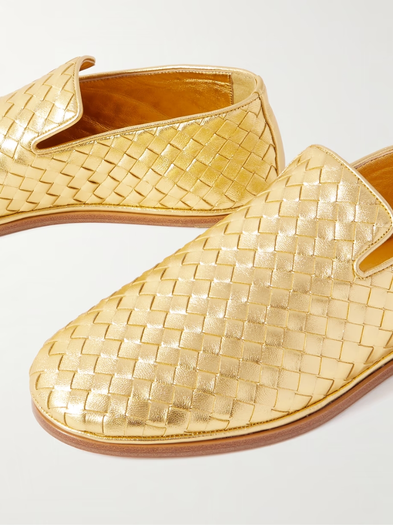 Sunday intrecciato metallic leather loafers Sunday intrecciato metallic leather loafers