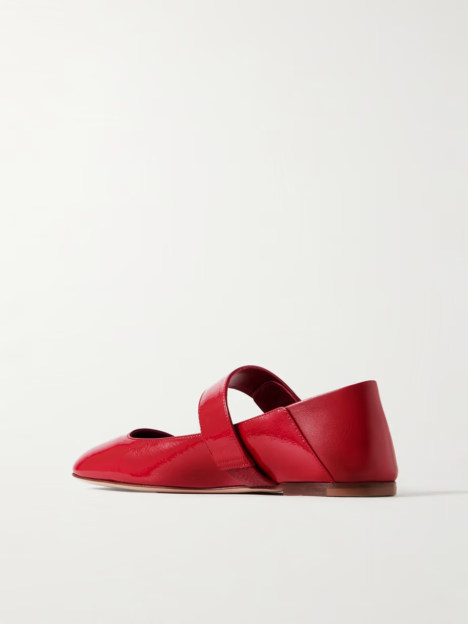 VLOGO Locker crinkled patent-leather ballet flats VLOGO Locker crinkled patent-leather ballet flats