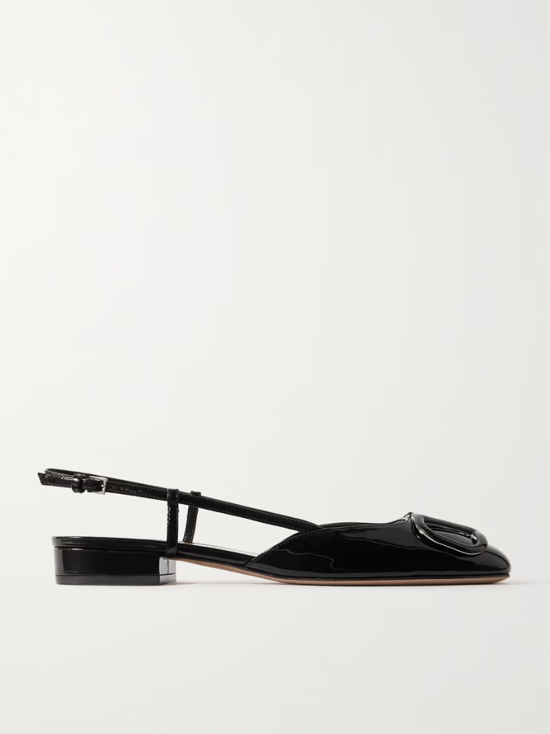 VLOGO patent-leather slingback flats VLOGO patent-leather slingback flats
