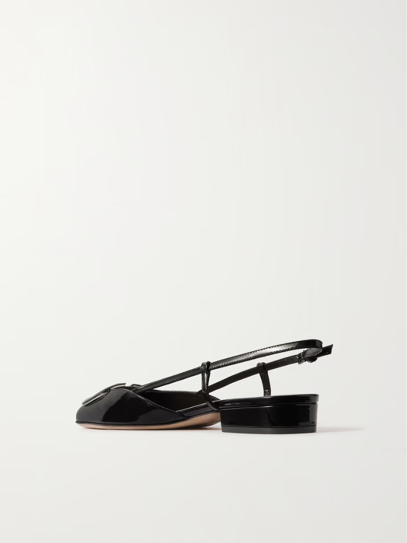 VLOGO patent-leather slingback flats VLOGO patent-leather slingback flats