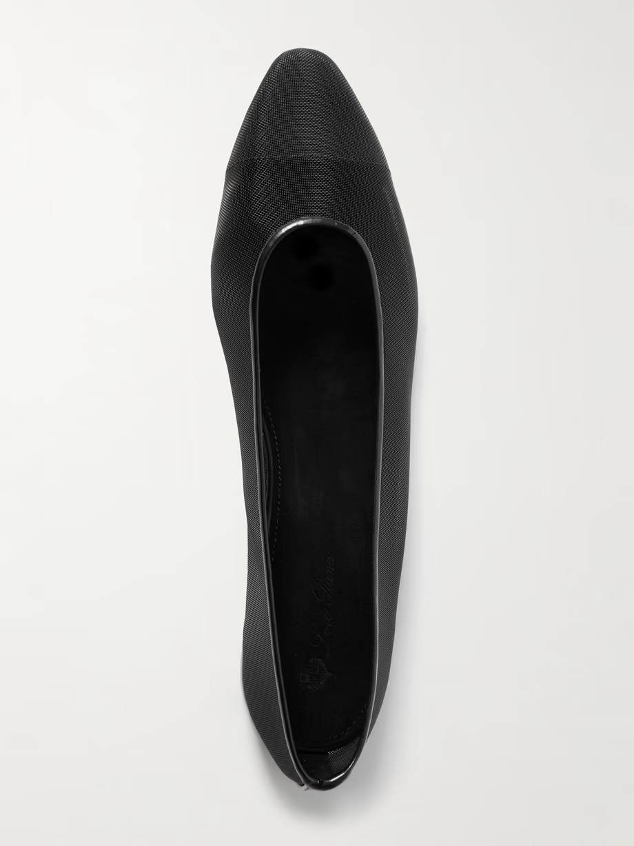 Primula leather-trimmed mesh point-toe flats Primula leather-trimmed mesh point-toe flats