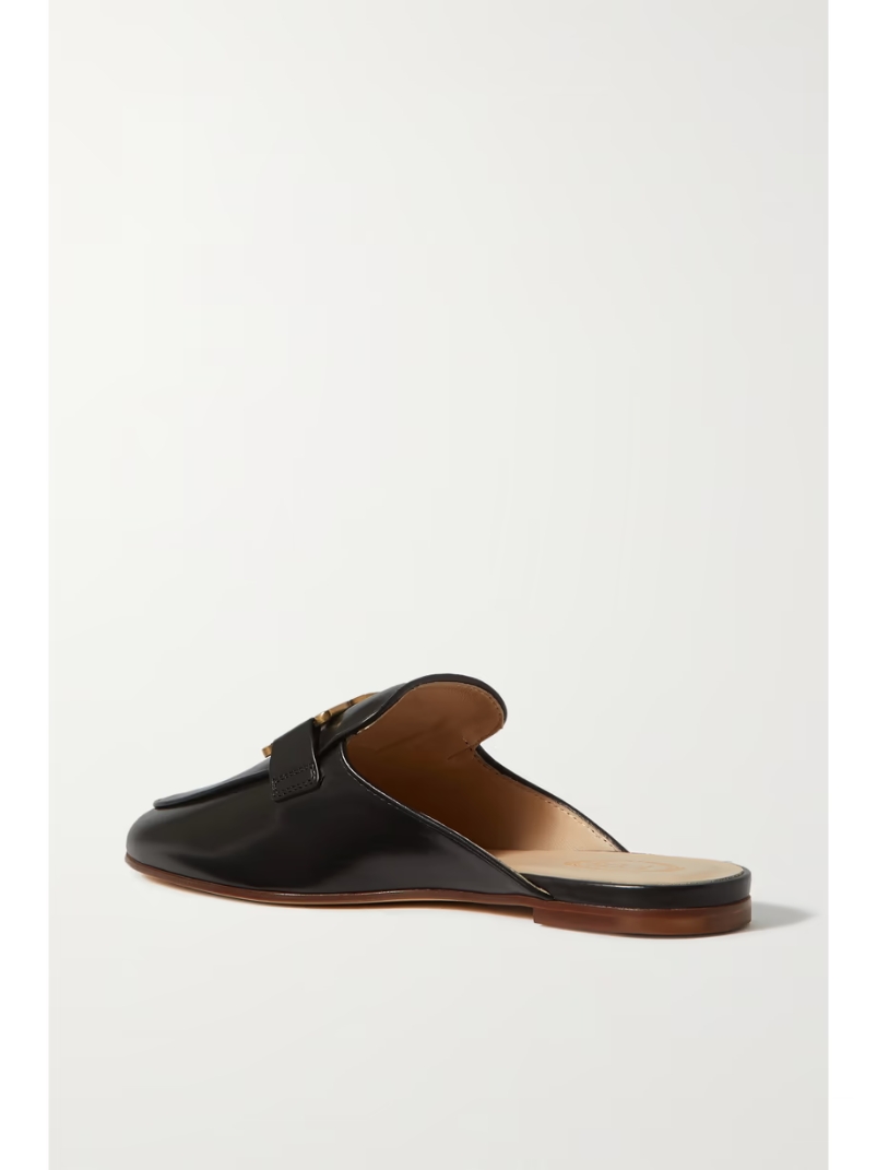 Embellished leather slippers Embellished leather slippers