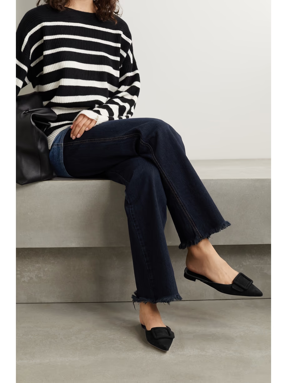 Maysale buckled suede point-toe flats Maysale buckled suede point-toe flats