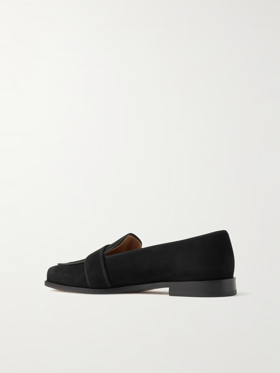Martin grosgrain-trimmed suede loafers Martin grosgrain-trimmed suede loafers