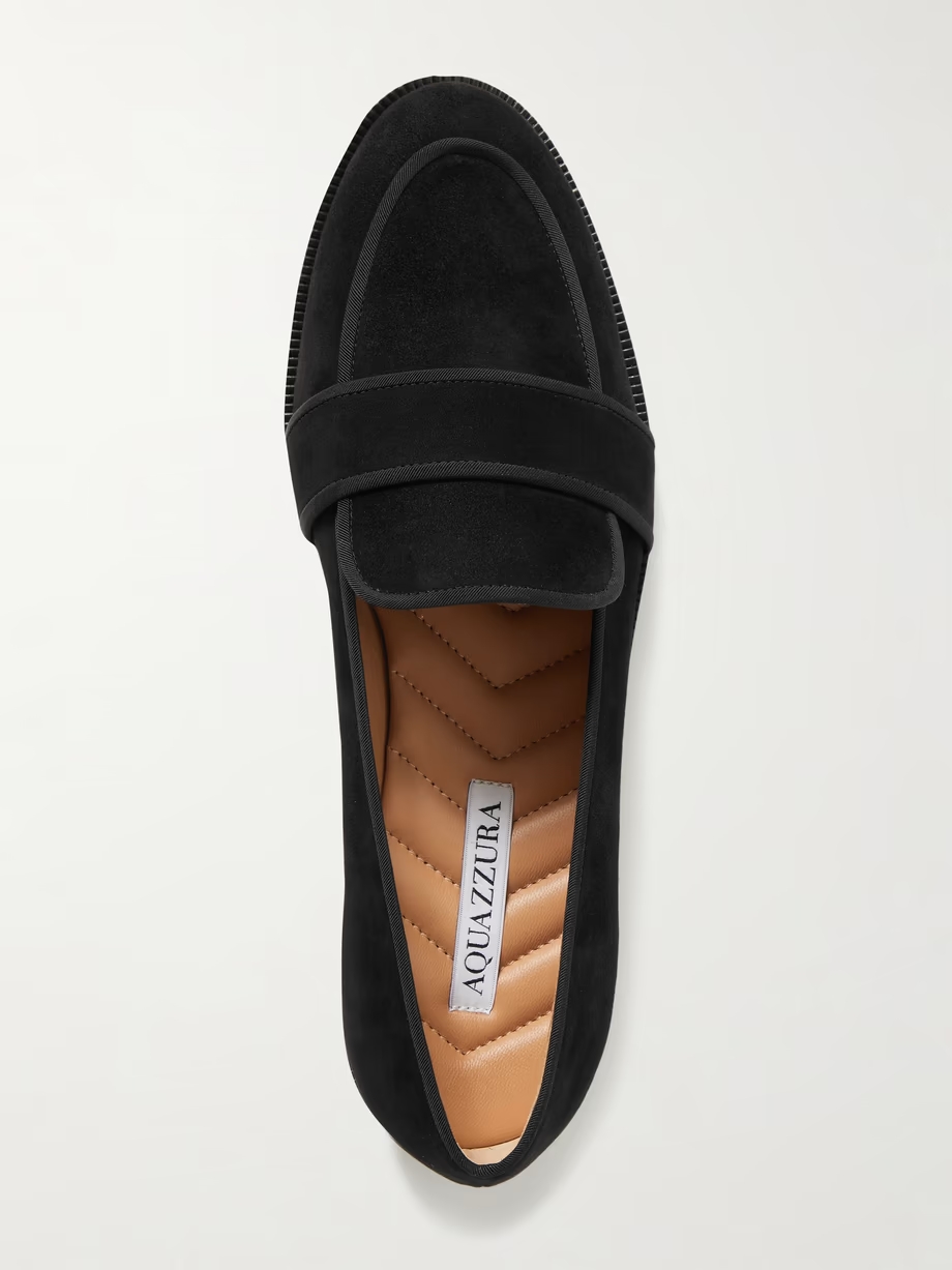 Martin grosgrain-trimmed suede loafers Martin grosgrain-trimmed suede loafers