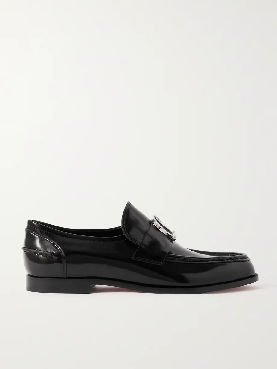 CL Moc embellished glossed-leather loafers CL Moc embellished glossed-leather loafers