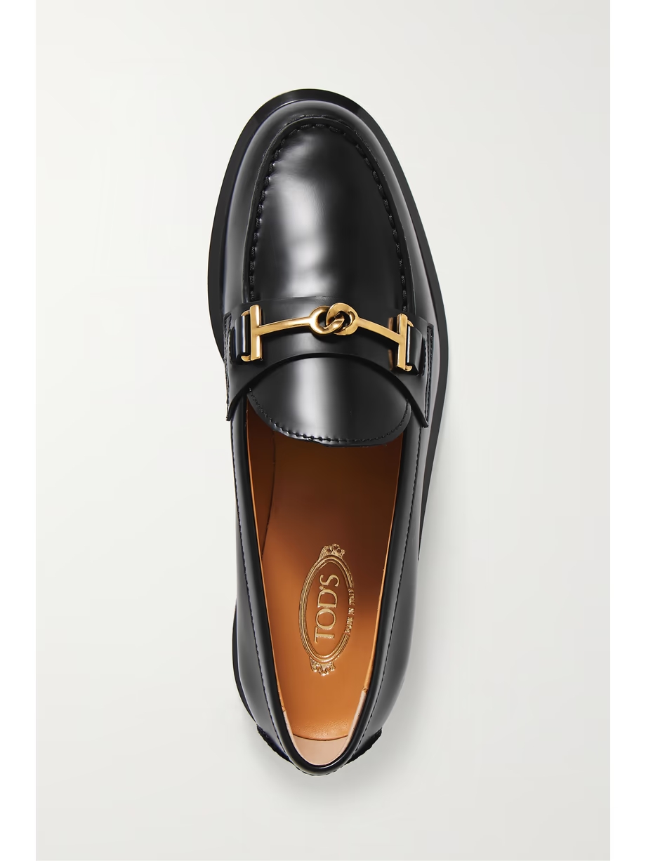 Gomma embellished glossed-leather loafers Gomma embellished glossed-leather loafers