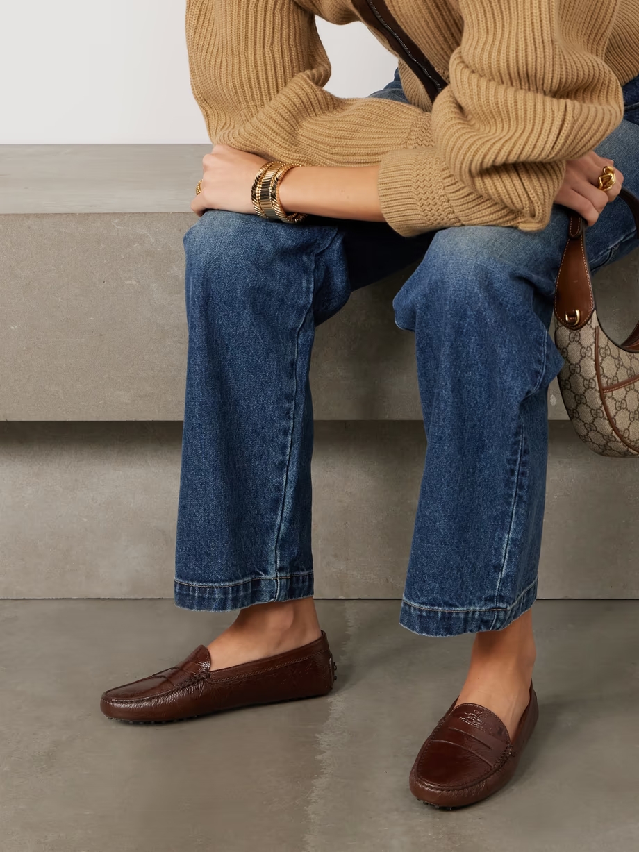 Gommino crinkled glossed-leather loafers Gommino crinkled glossed-leather loafers