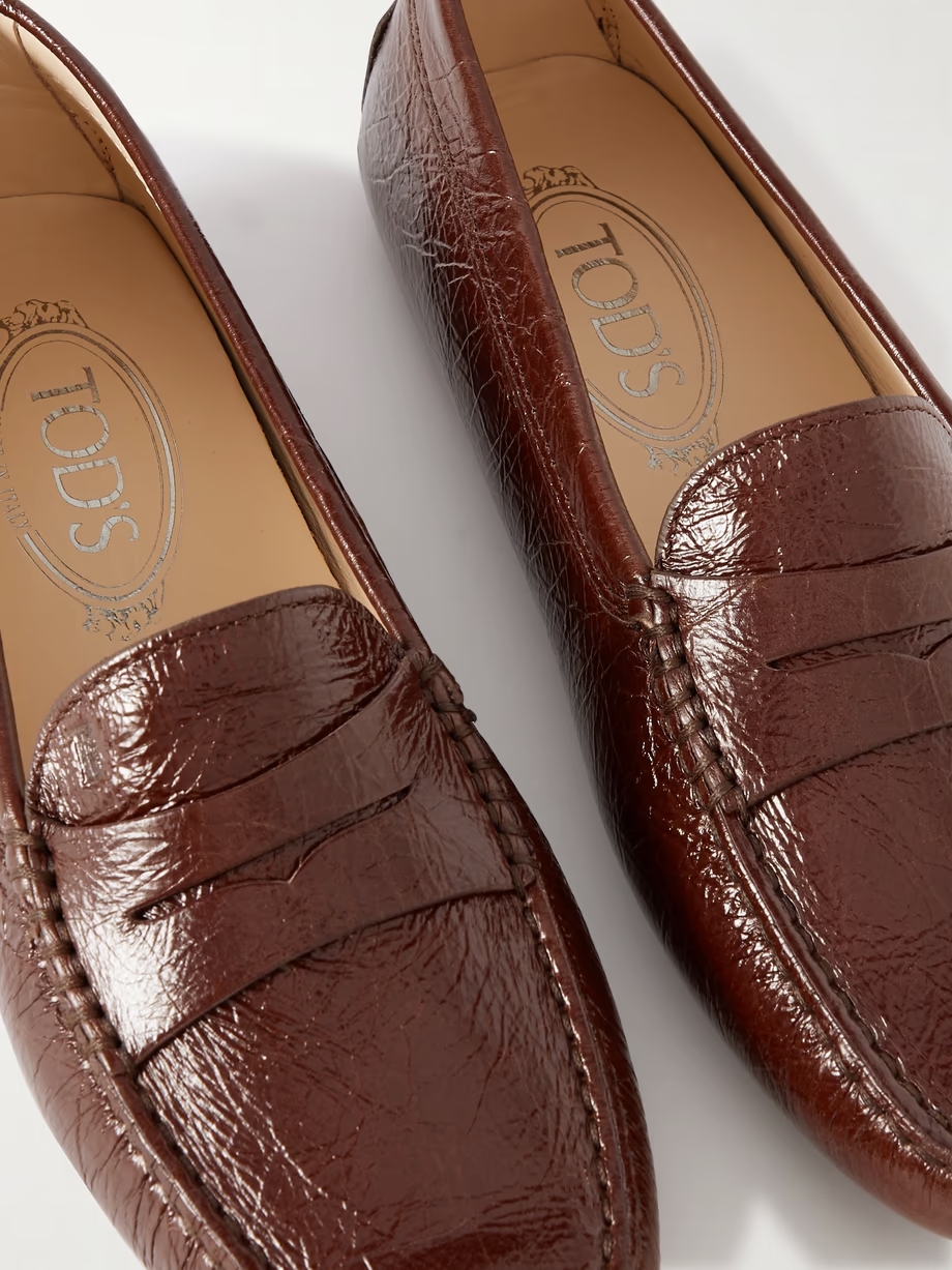 Gommino crinkled glossed-leather loafers Gommino crinkled glossed-leather loafers