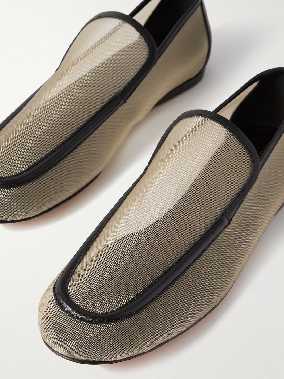 Alessio leather-trimmed mesh loafers Alessio leather-trimmed mesh loafers