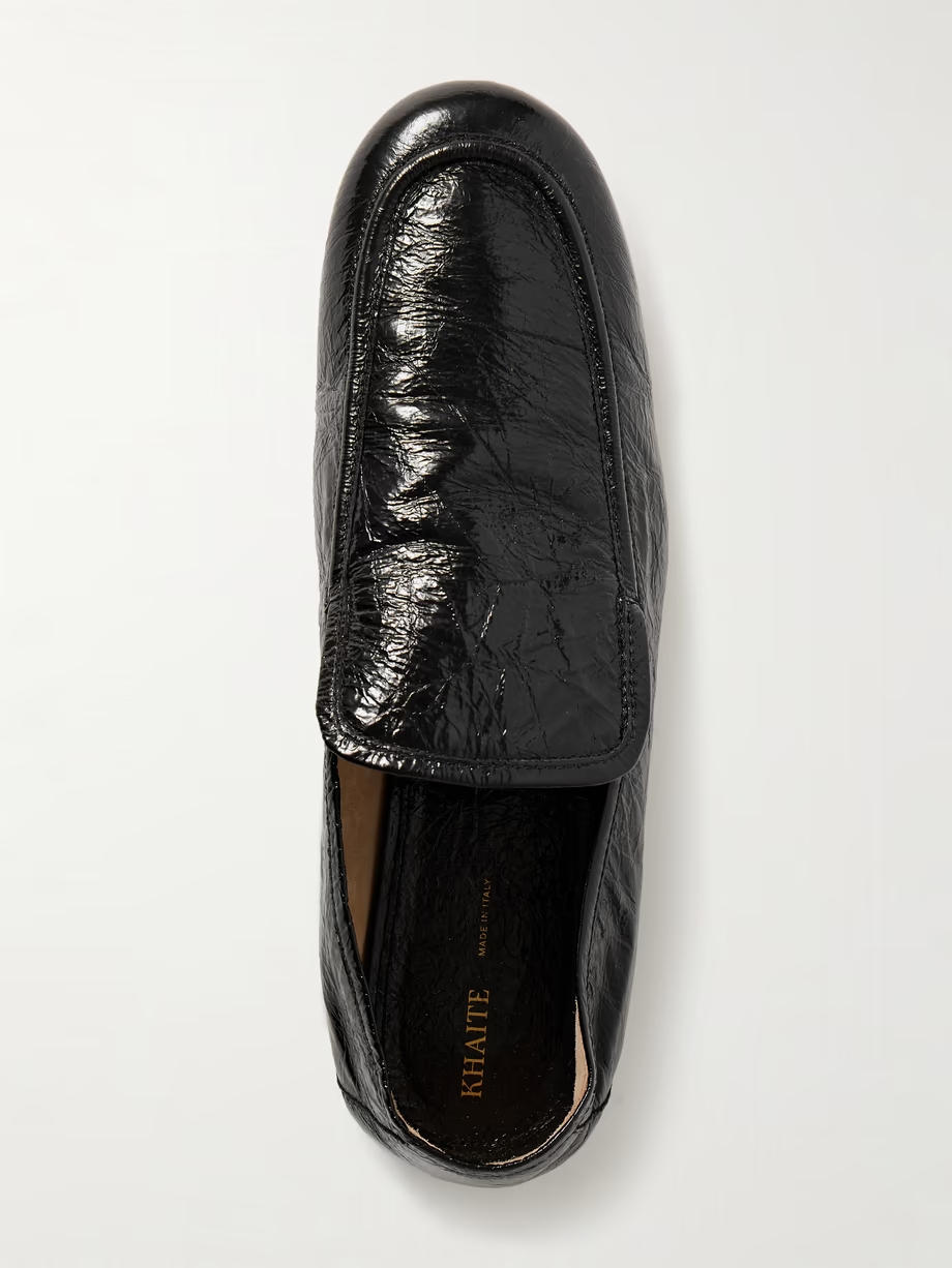 Alessio glossed textured-leather loafers Alessio glossed textured-leather loafers