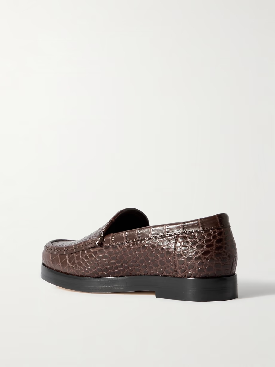 Dinelio croc-effect leather loafers Dinelio croc-effect leather loafers