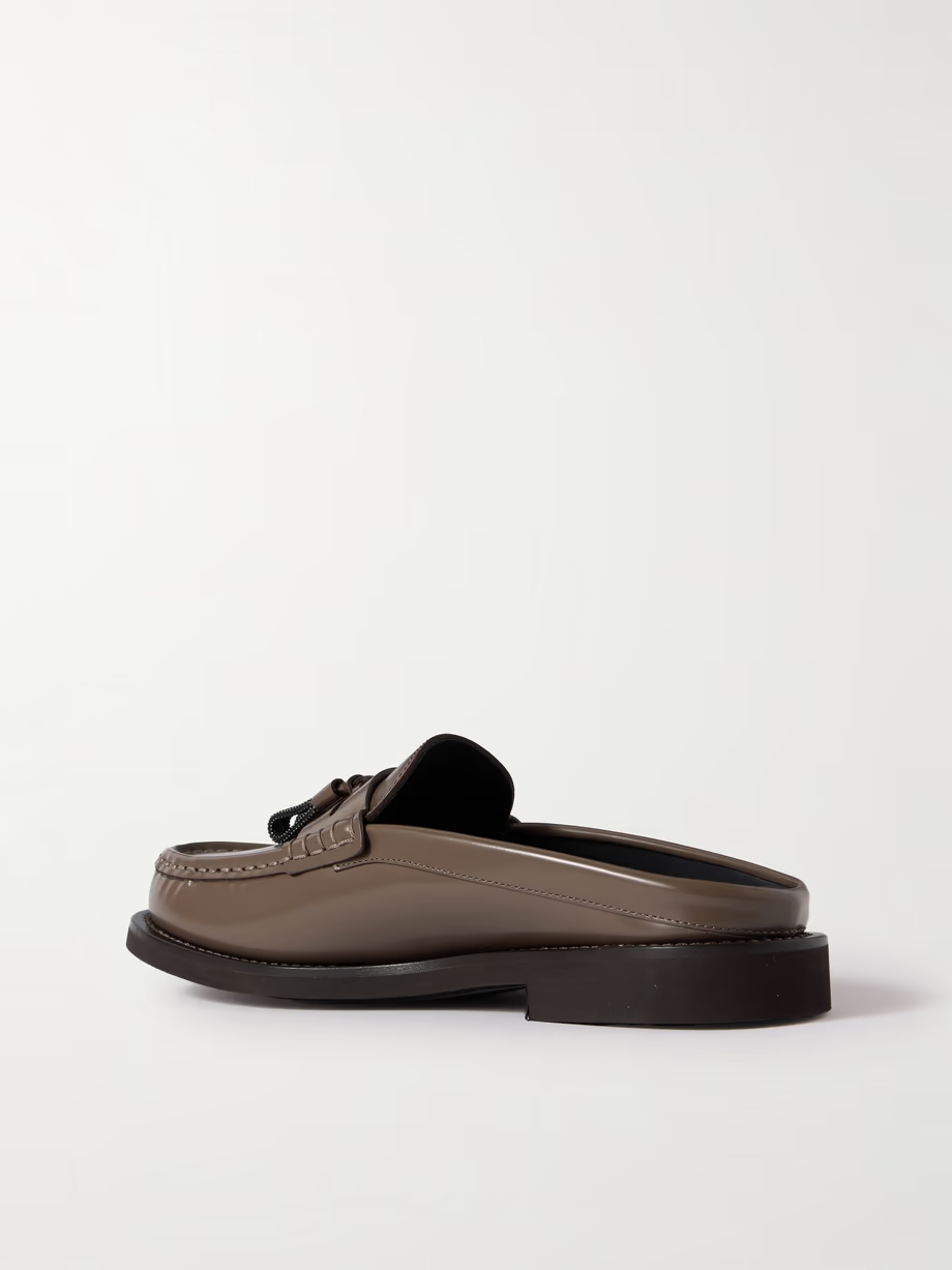 Bead-embellished leather loafers Bead-embellished leather loafers