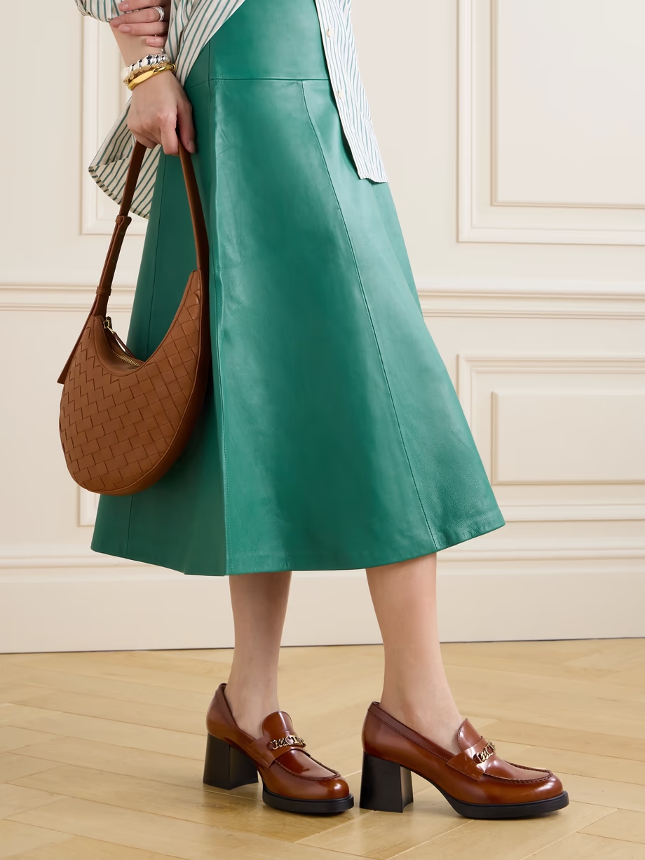 Gomma embellished leather platform loafers Gomma embellished leather platform loafers