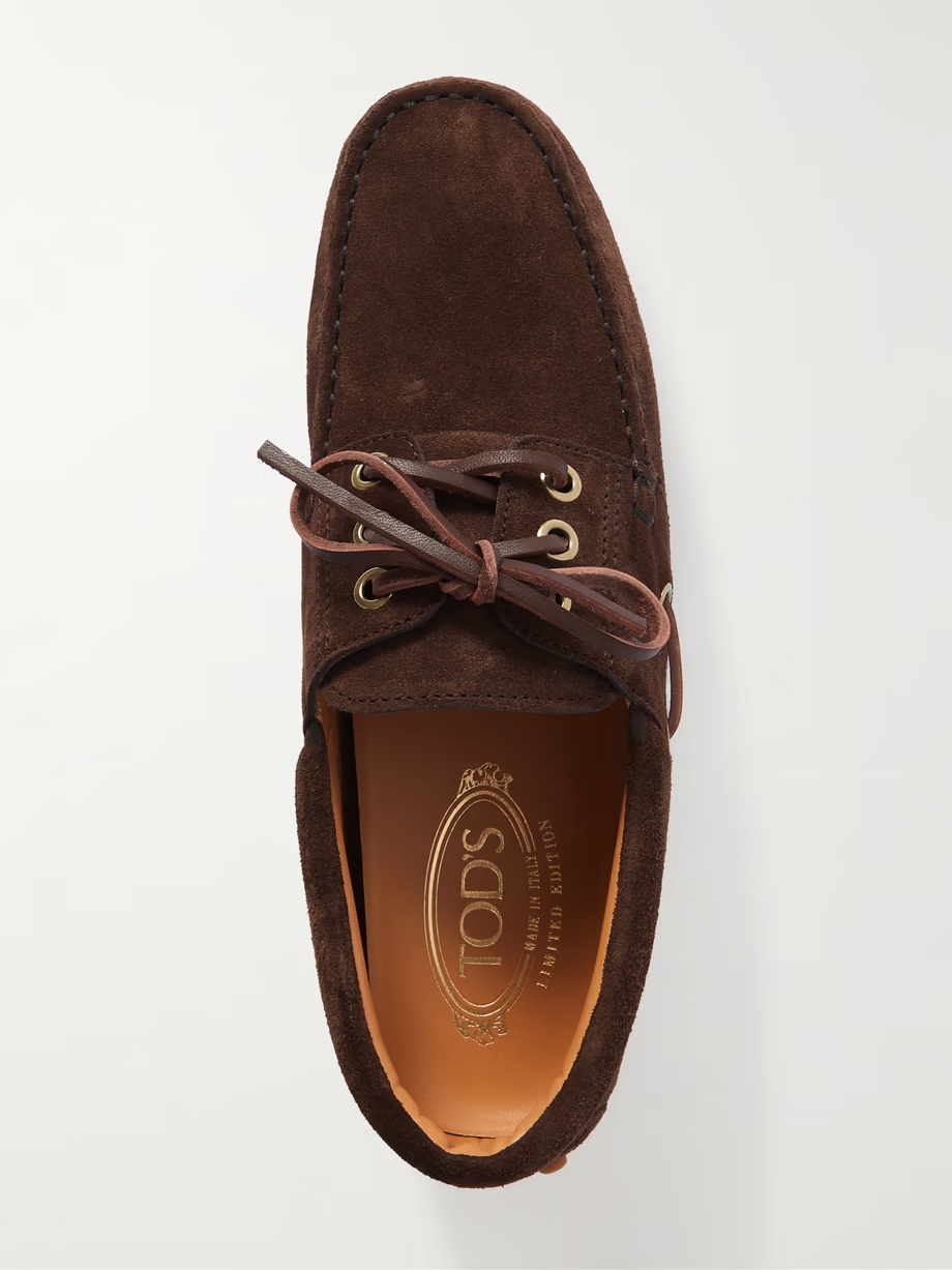 Gommino leather-trimmed suede loafers Gommino leather-trimmed suede loafers