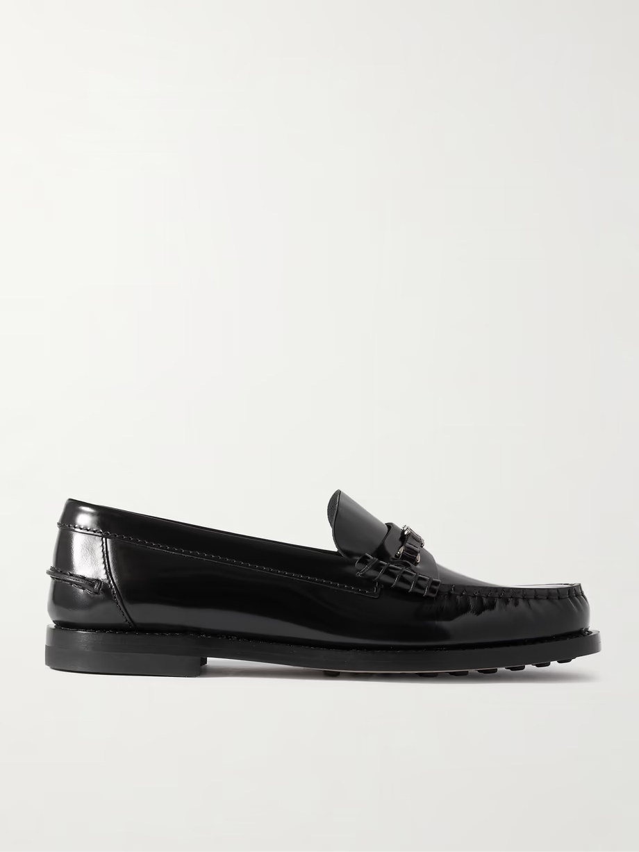 Iniez embellished leather loafers Iniez embellished leather loafers