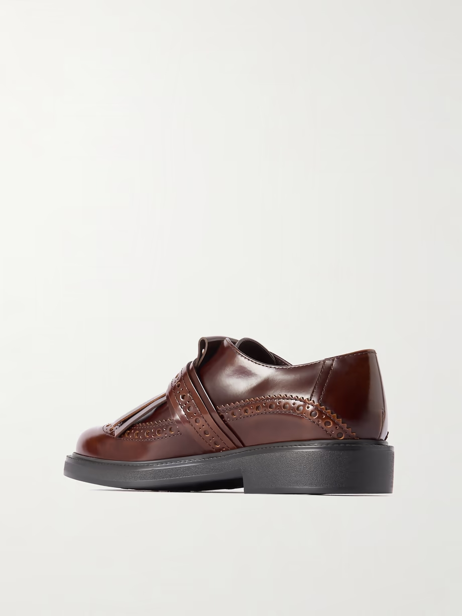 Fringed glossed-leather brogues Fringed glossed-leather brogues