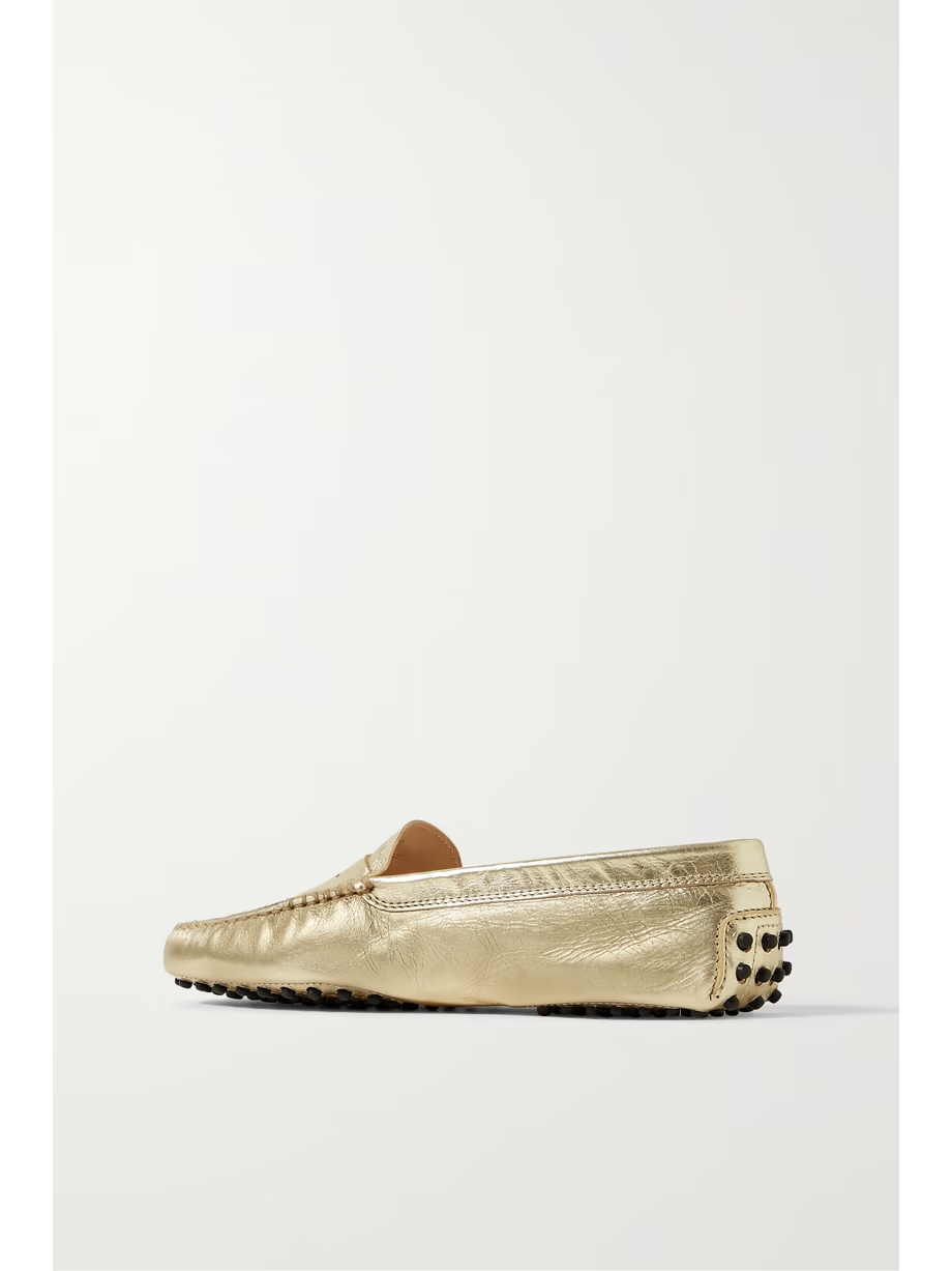 Gommino metallic textured-leather loafers Gommino metallic textured-leather loafers